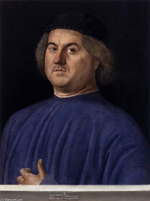 WikiOO.org - Encyclopedia of Fine Arts - Maalaus, taideteos Alvise Vivarini (Luigi Vivarini) - Portrait of a Man