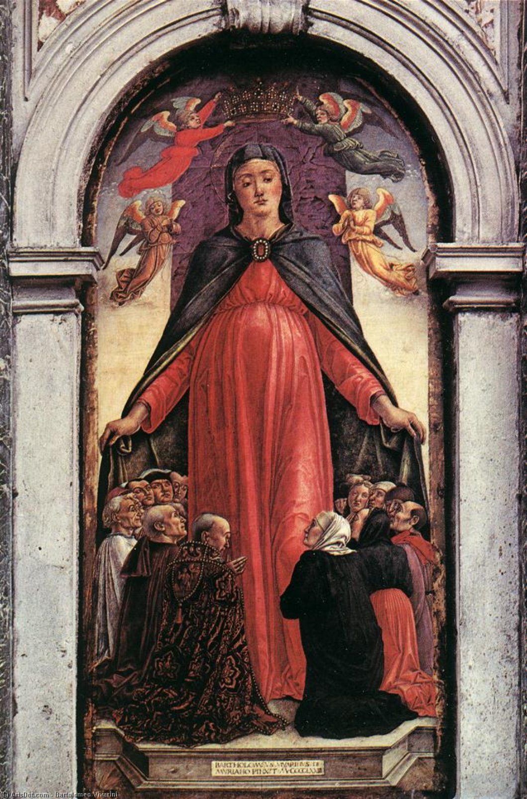 WikiOO.org - Encyclopedia of Fine Arts - Lukisan, Artwork Bartolomeo Vivarini - Madonna della Misericordia