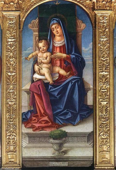 Wikioo.org - The Encyclopedia of Fine Arts - Painting, Artwork by Bartolomeo Vivarini - Madonna Enthroned