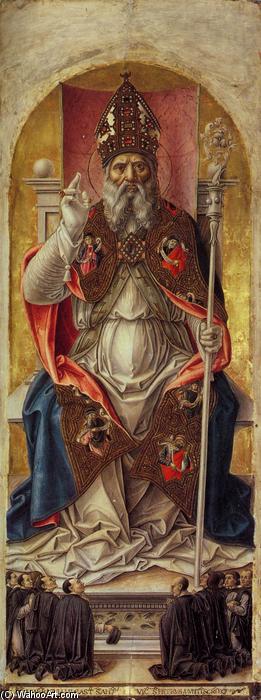 Wikioo.org - The Encyclopedia of Fine Arts - Painting, Artwork by Bartolomeo Vivarini - St Ambrose Polyptych (central panel)