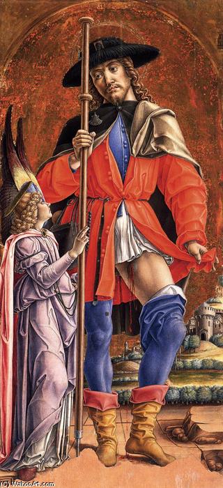 Wikioo.org - The Encyclopedia of Fine Arts - Painting, Artwork by Bartolomeo Vivarini - St Roch and the Angel