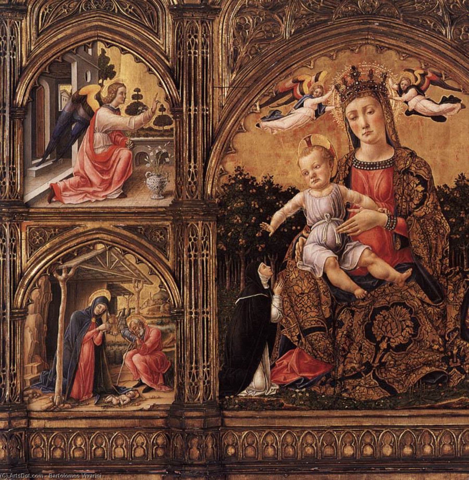 WikiOO.org - Enciklopedija dailės - Tapyba, meno kuriniai Bartolomeo Vivarini - Triptych (detail)
