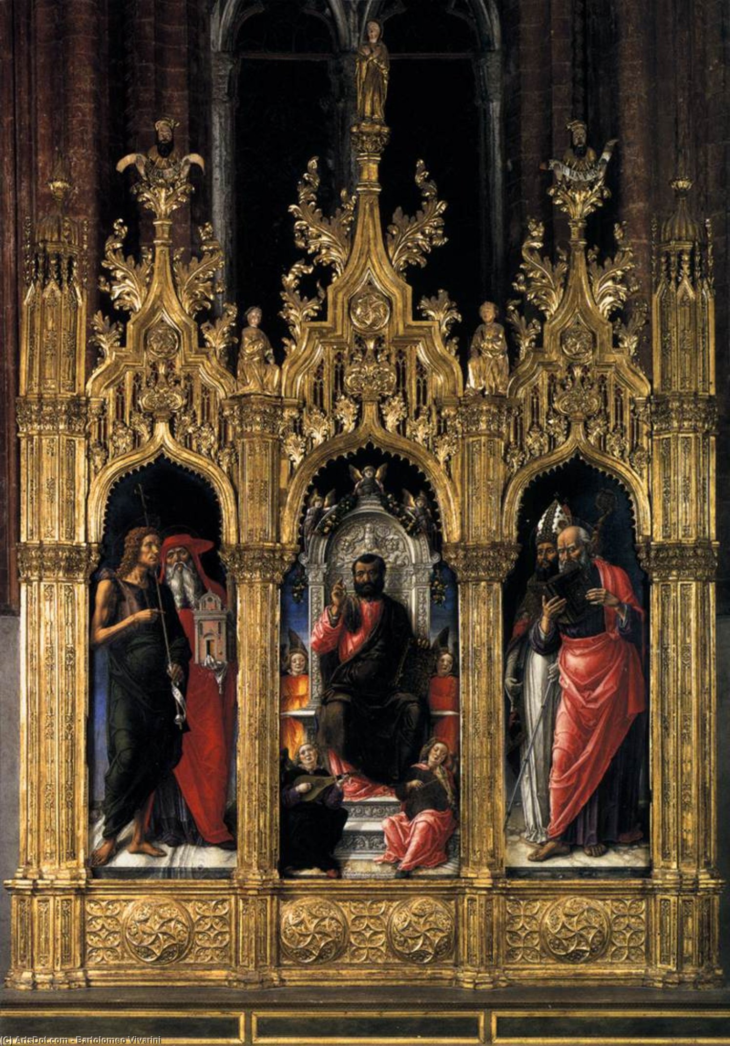 WikiOO.org - Encyclopedia of Fine Arts - Maľba, Artwork Bartolomeo Vivarini - Triptych of St Mark (Pala di San Marco)