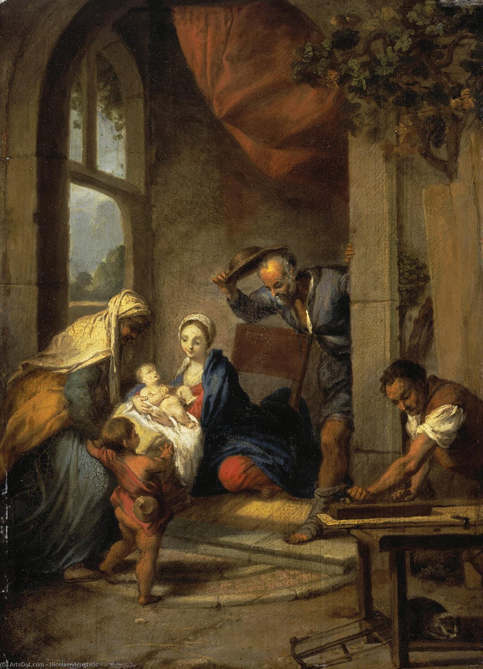 Wikioo.org - The Encyclopedia of Fine Arts - Painting, Artwork by Nicolas Vleughels - Holy Family
