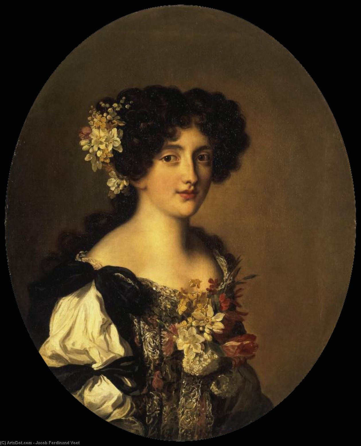 Wikioo.org - The Encyclopedia of Fine Arts - Painting, Artwork by Jacob Ferdinand Voet - Portrait of Gabriela Mancini