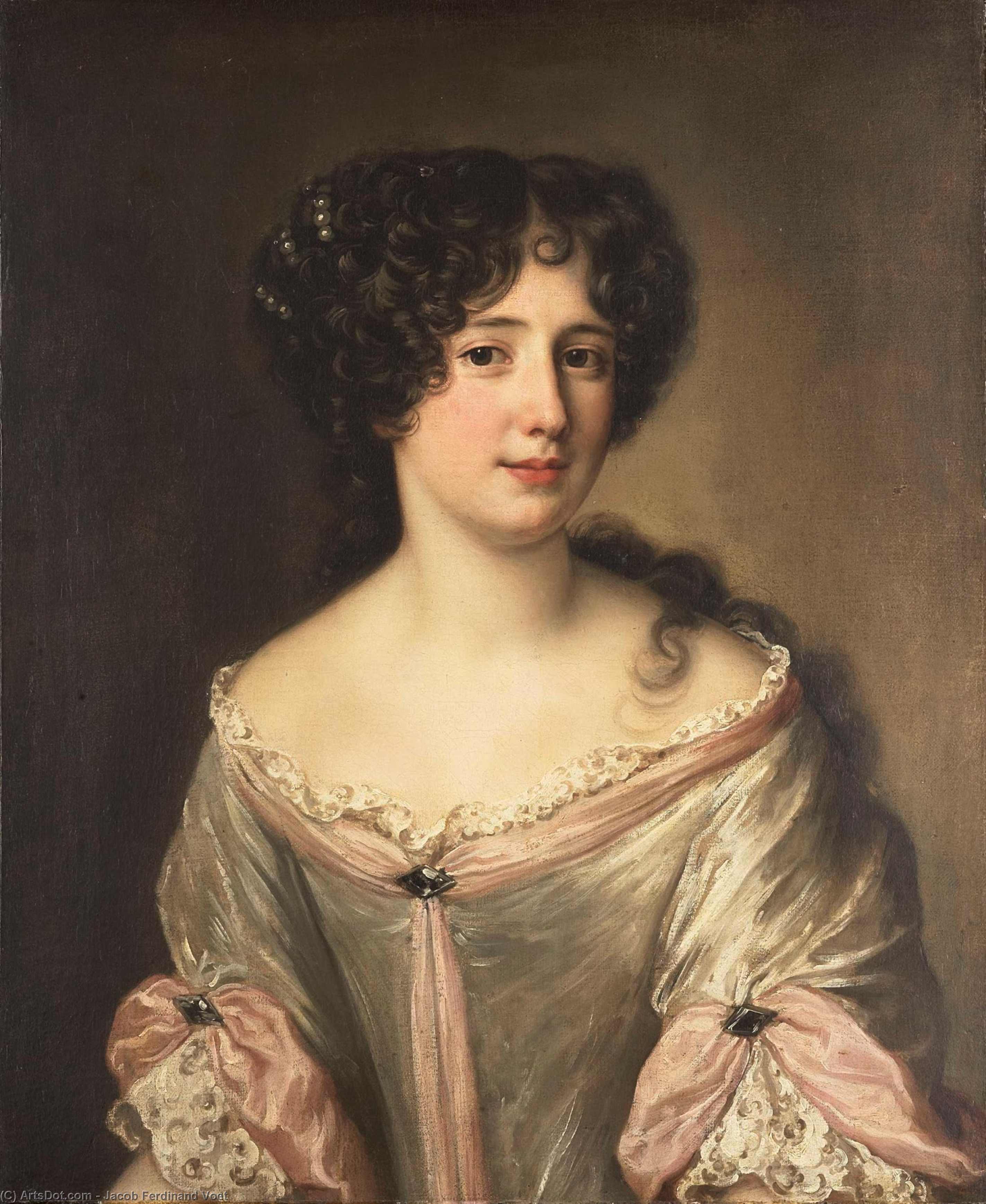 Wikioo.org - The Encyclopedia of Fine Arts - Painting, Artwork by Jacob Ferdinand Voet - Portrait of Maria Mancini