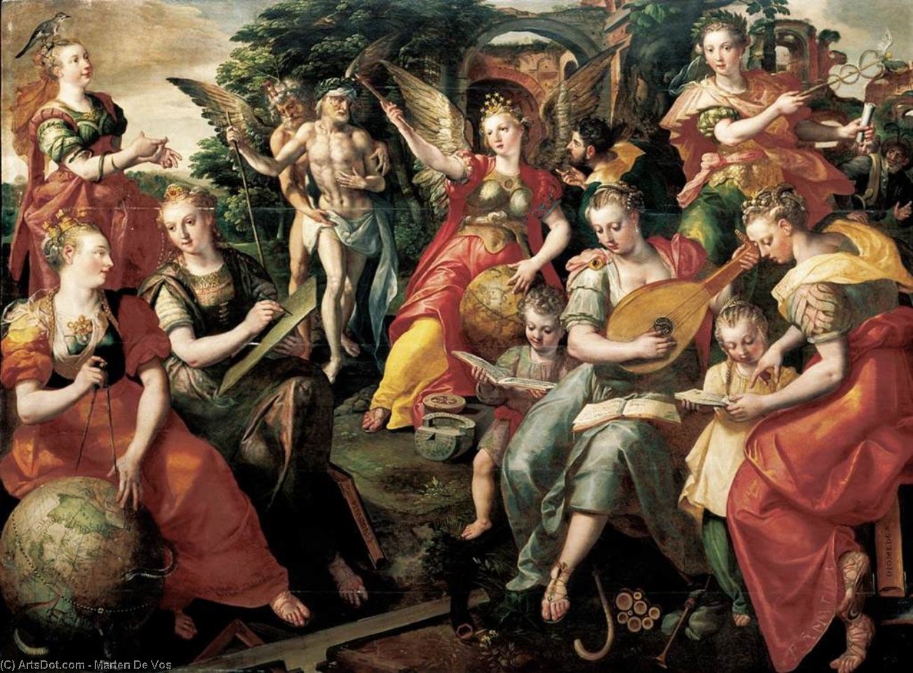 Wikioo.org - The Encyclopedia of Fine Arts - Painting, Artwork by Maarten De Vos - Allegory of the Seven Liberal Arts