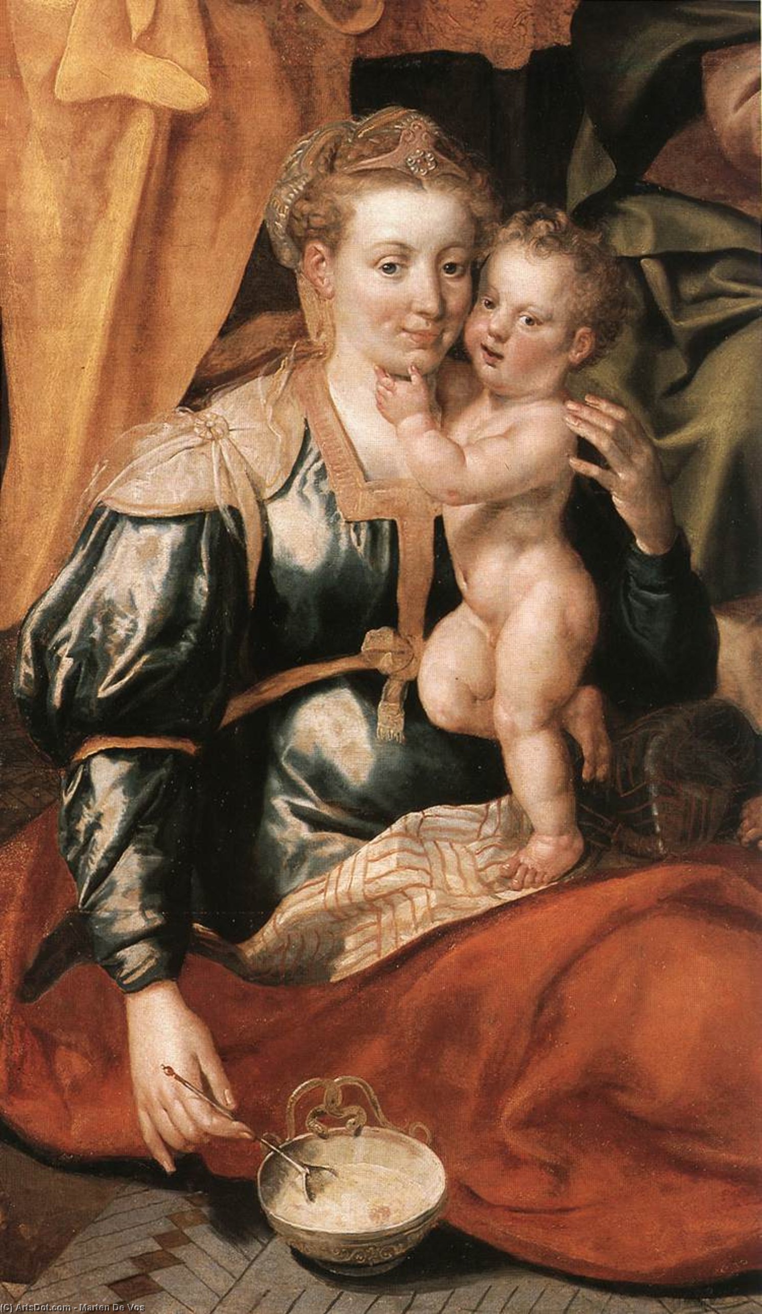 Wikioo.org – L'Enciclopedia delle Belle Arti - Pittura, Opere di Maarten De Vos - la famiglia di st Anne ( particolare )
