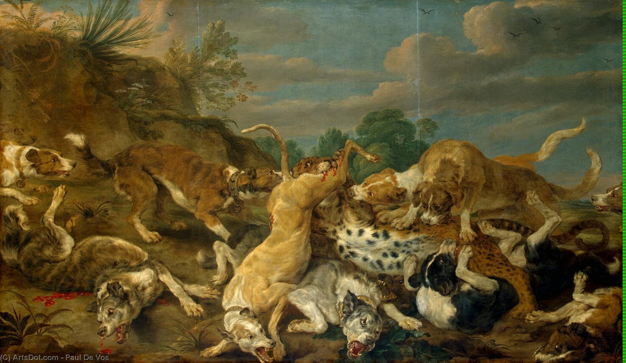 Wikioo.org – La Enciclopedia de las Bellas Artes - Pintura, Obras de arte de Paul De Vos - el Leopardo  cazar