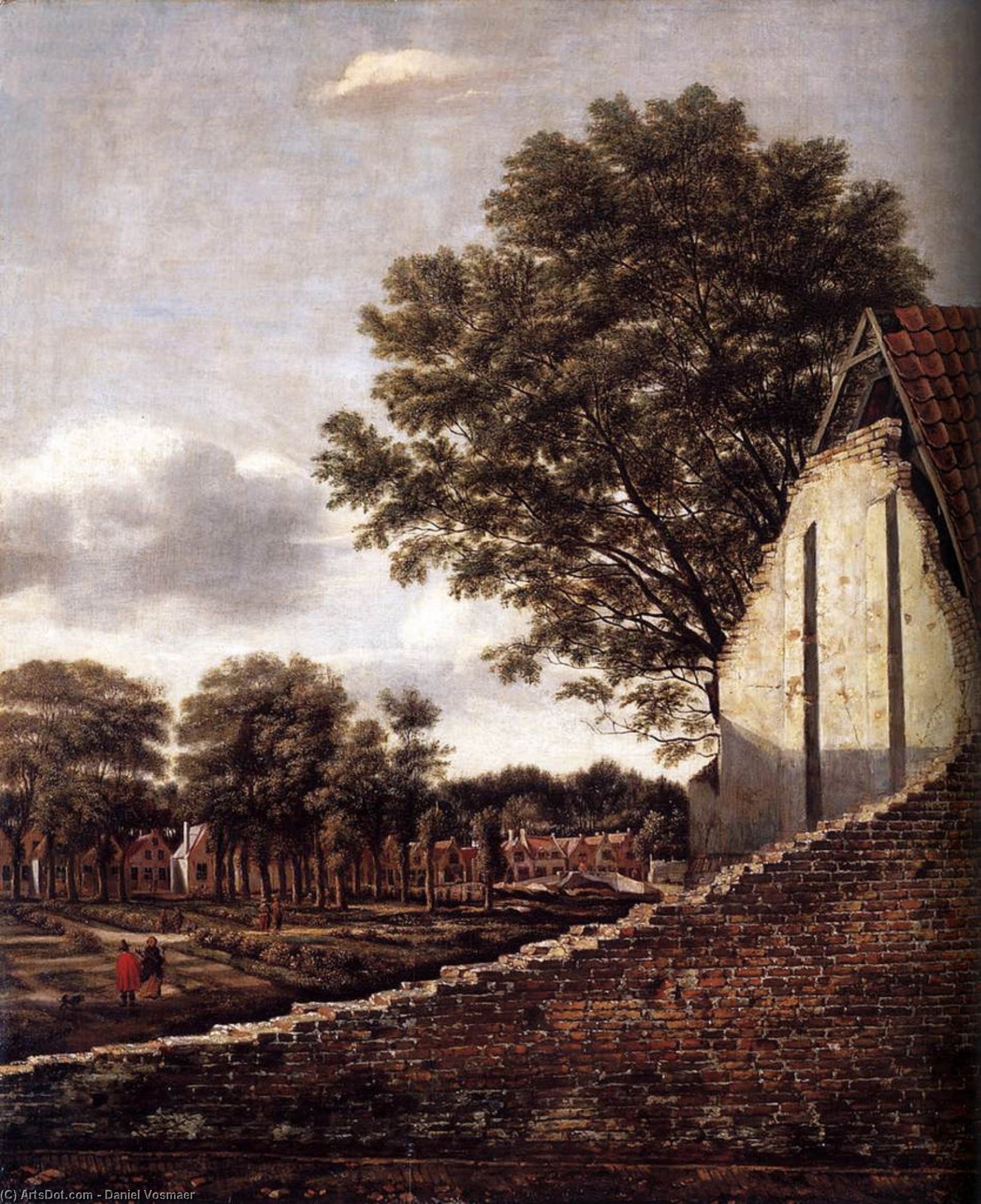 Wikioo.org - The Encyclopedia of Fine Arts - Painting, Artwork by Daniel Vosmaer - View of a Dutch Town