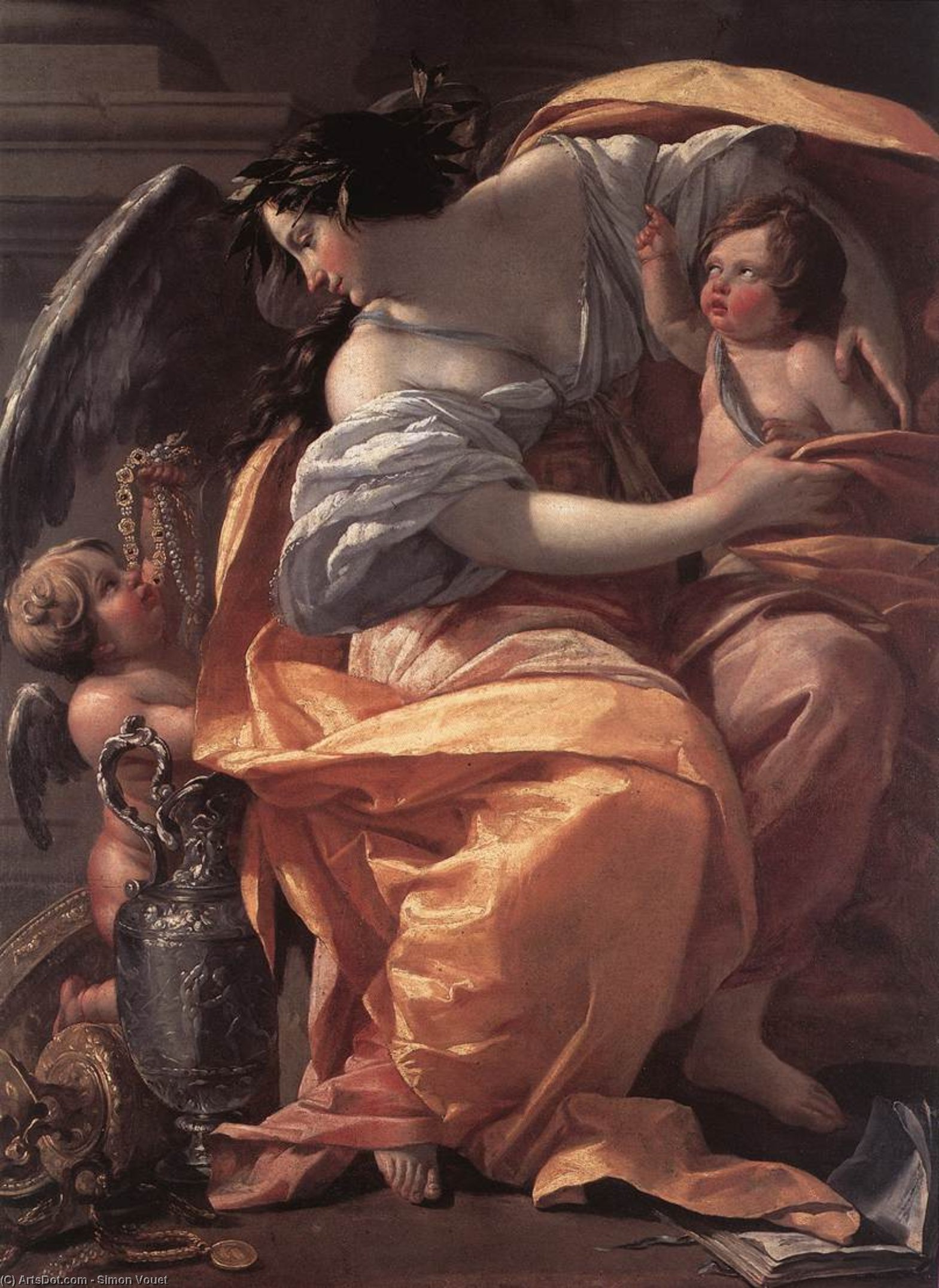 Wikioo.org - The Encyclopedia of Fine Arts - Painting, Artwork by Simon Vouet - Allegory of Wealth