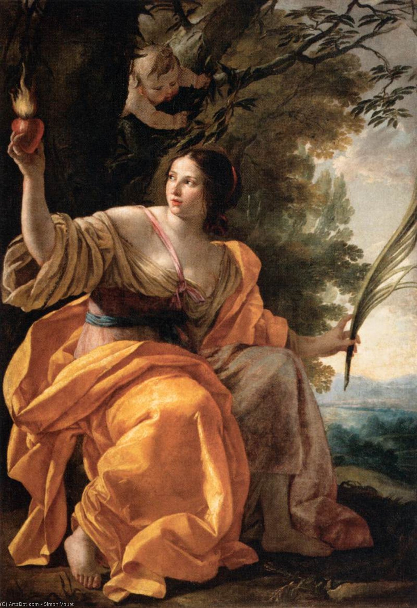 Wikioo.org - The Encyclopedia of Fine Arts - Painting, Artwork by Simon Vouet - Heavenly Charity