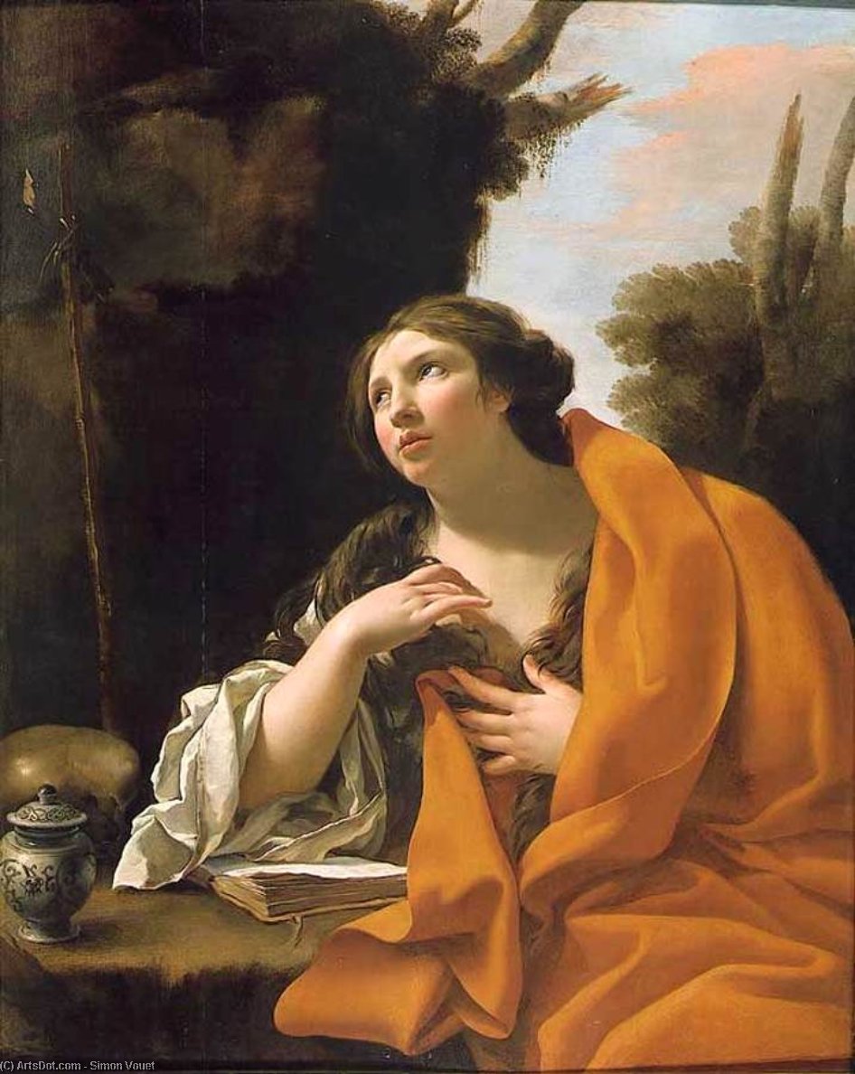 Wikioo.org - The Encyclopedia of Fine Arts - Painting, Artwork by Simon Vouet - The Penitent Magdalen