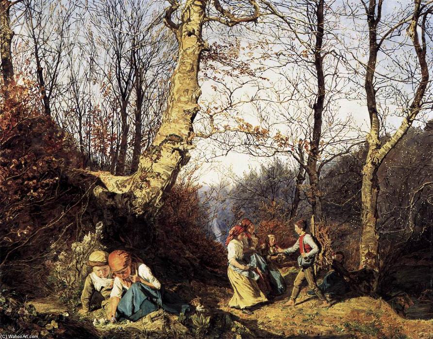 Wikioo.org - The Encyclopedia of Fine Arts - Painting, Artwork by Ferdinand Georg Waldmuller - Early Spring in the Wienerwald