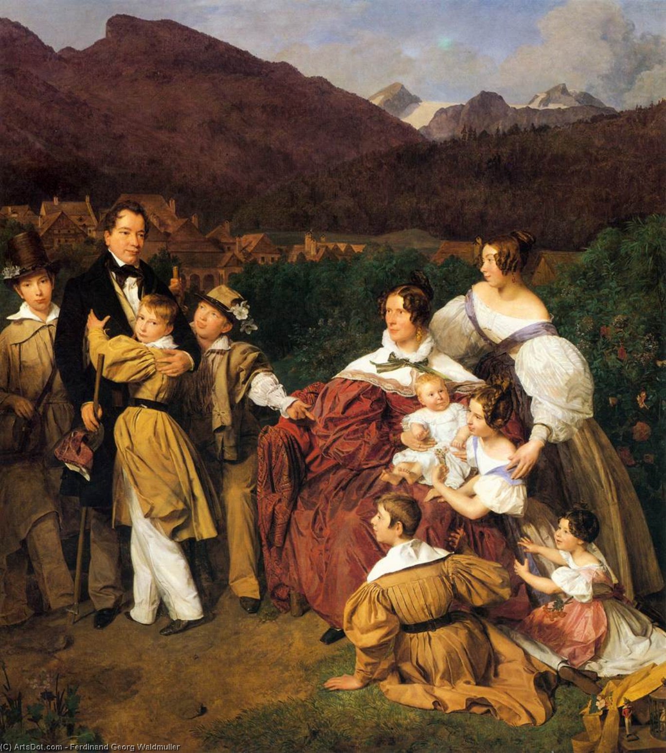 Wikioo.org – La Enciclopedia de las Bellas Artes - Pintura, Obras de arte de Ferdinand Georg Waldmuller - el eltz Familia