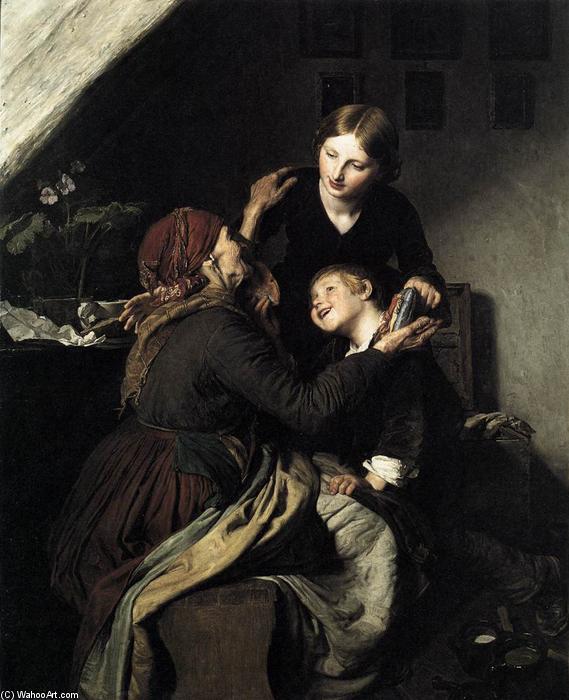 Wikioo.org - The Encyclopedia of Fine Arts - Painting, Artwork by Ferdinand Georg Waldmuller - The Grandmother's Birthday