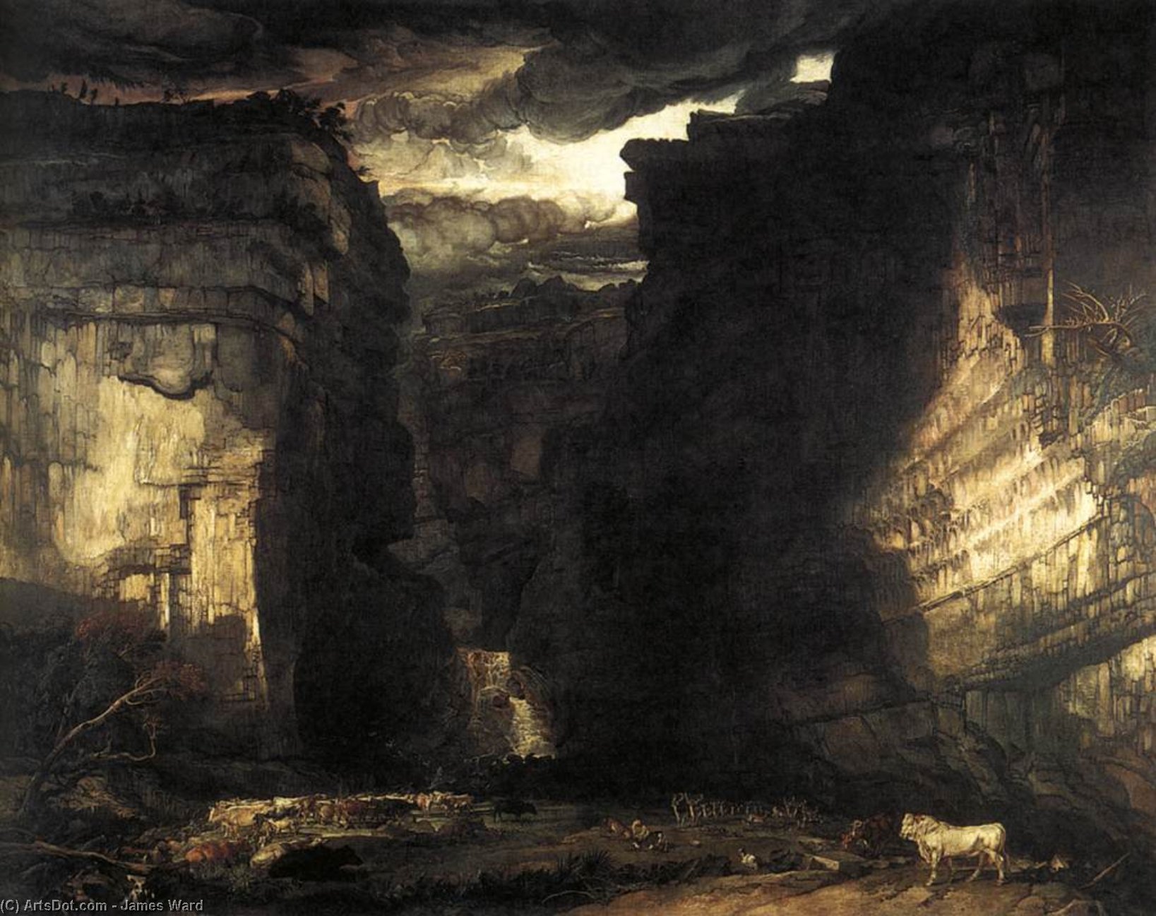 Wikioo.org - The Encyclopedia of Fine Arts - Painting, Artwork by James Ward - Gordale Scar