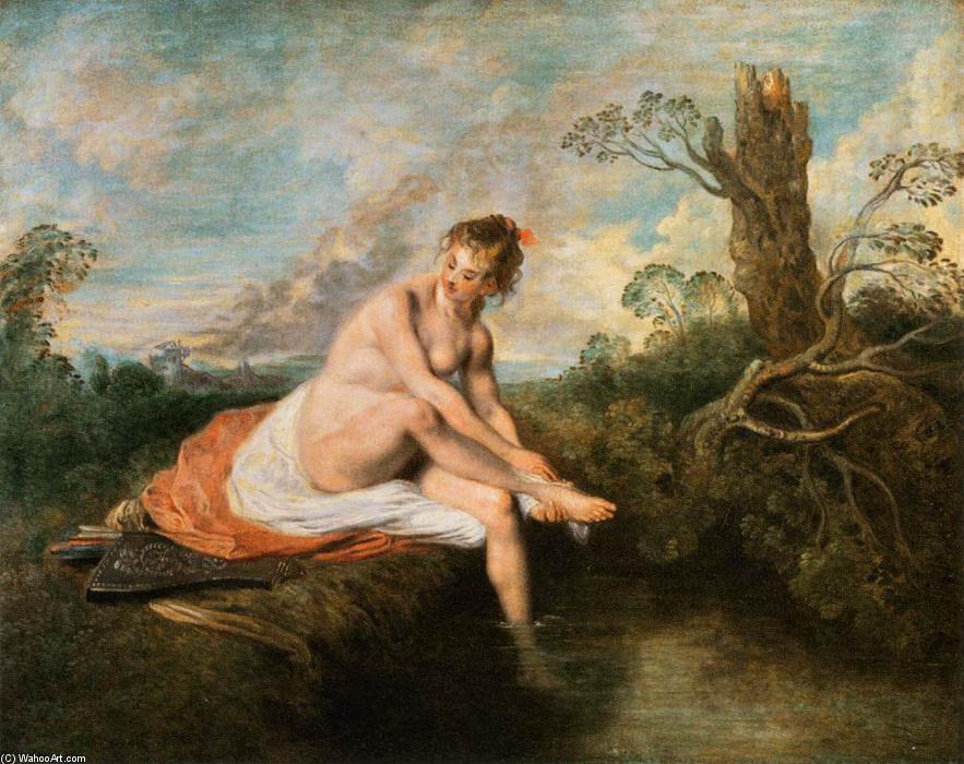 WikiOO.org - 百科事典 - 絵画、アートワーク Jean Antoine Watteau - ダイアナ で  彼女の  入浴