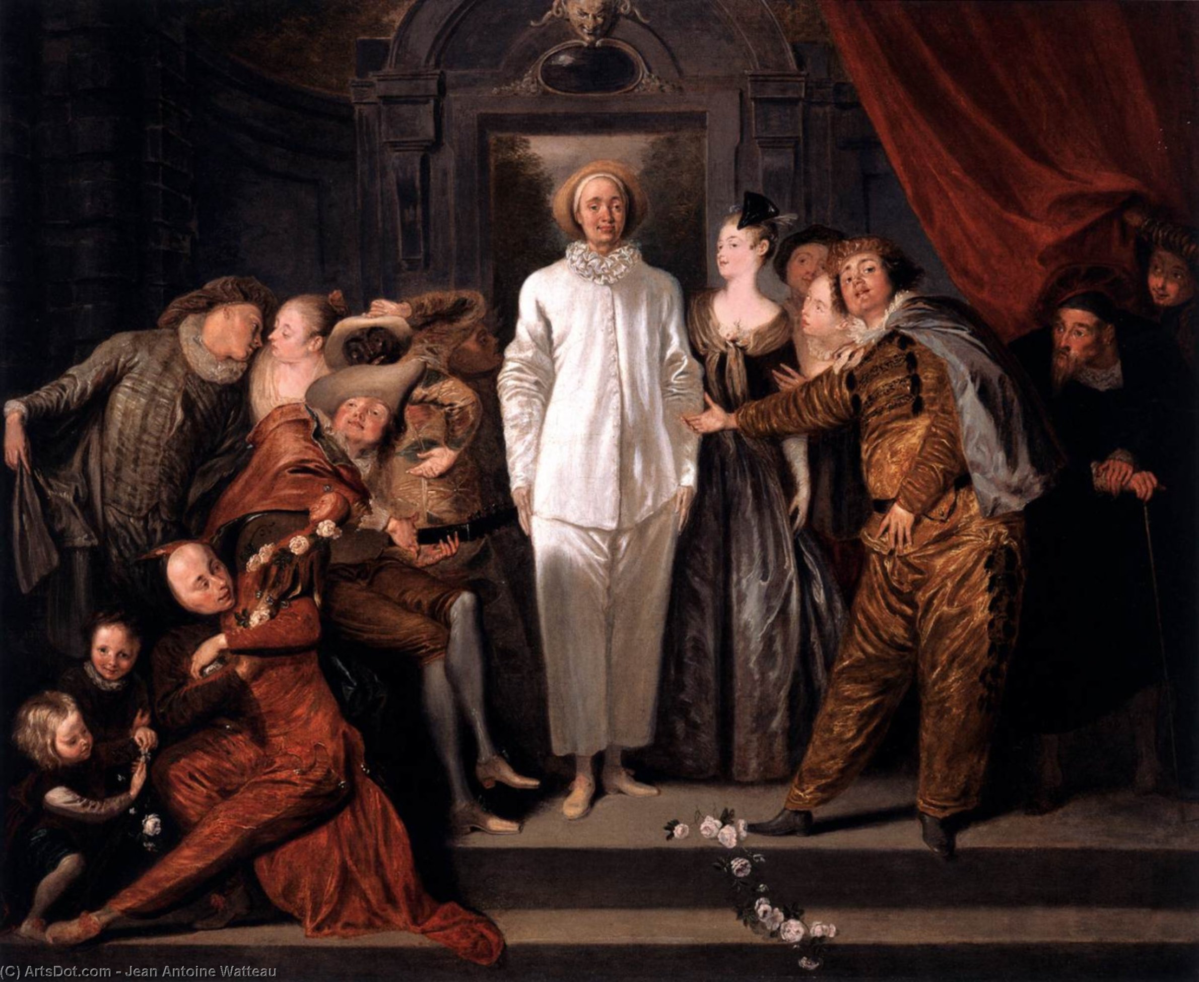 WikiOO.org – 美術百科全書 - 繪畫，作品 Jean Antoine Watteau - 意大利喜剧演员
