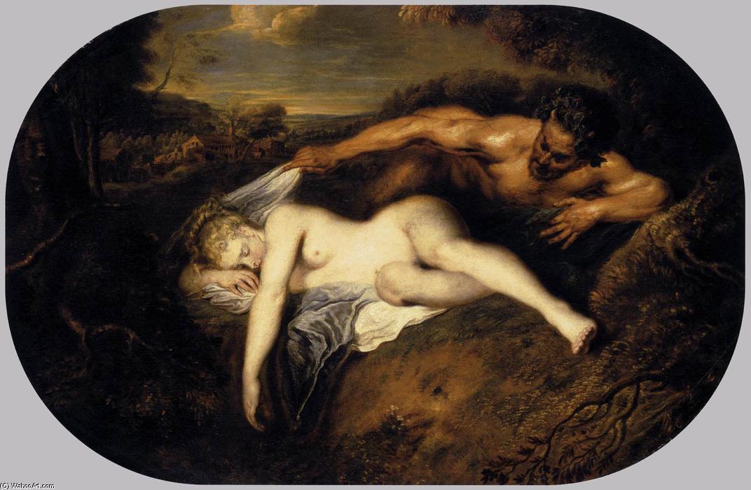 WikiOO.org - 백과 사전 - 회화, 삽화 Jean Antoine Watteau - Jupiter and Antiope