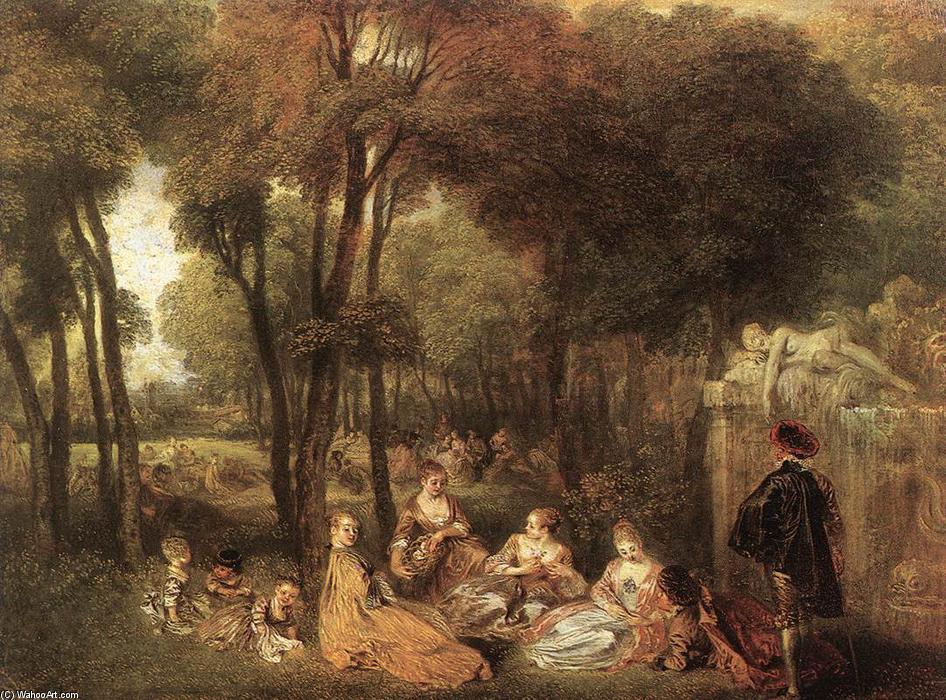 WikiOO.org - Encyclopedia of Fine Arts - Lukisan, Artwork Jean Antoine Watteau - Les Champs Elysées