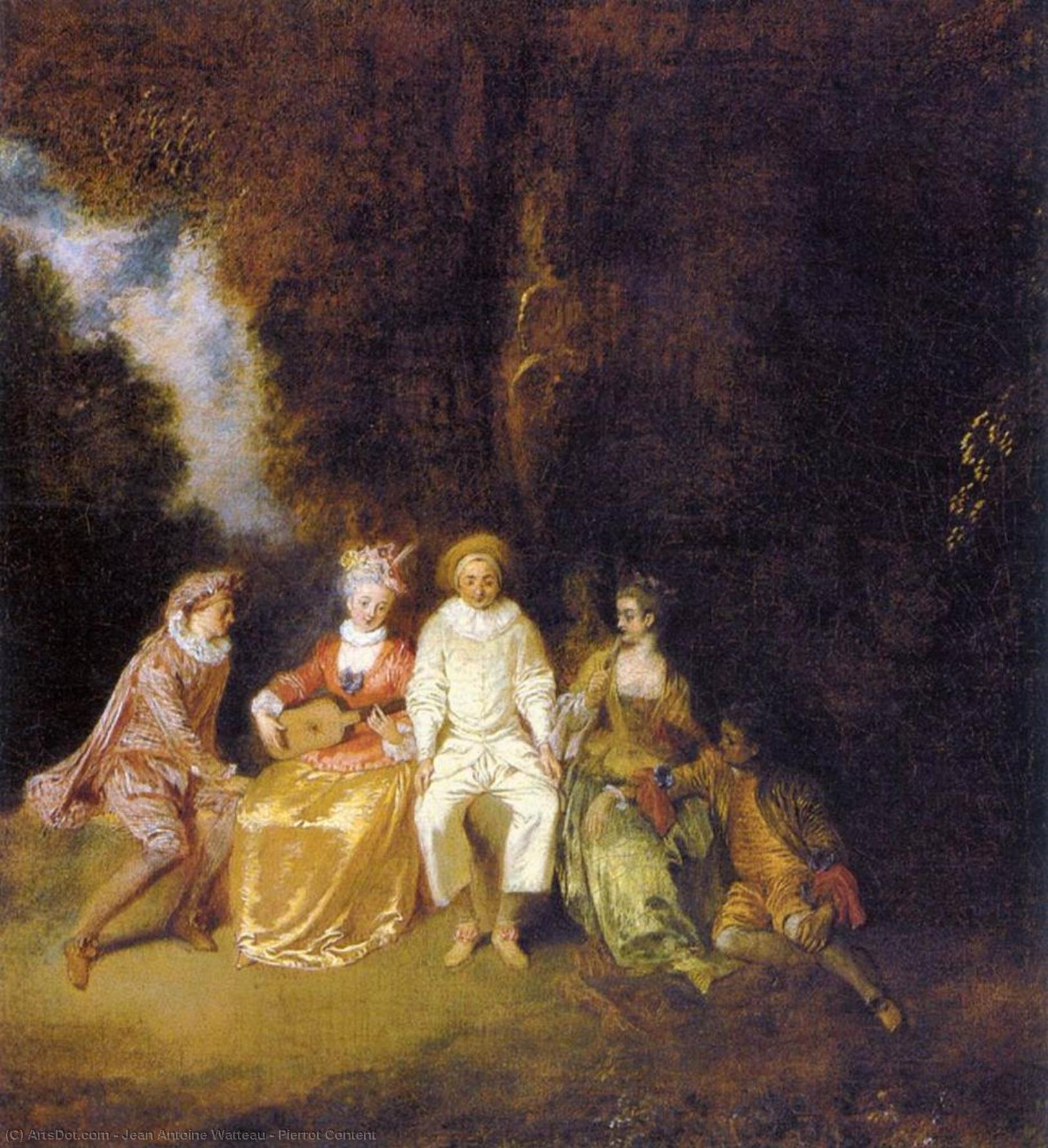 Wikioo.org – La Enciclopedia de las Bellas Artes - Pintura, Obras de arte de Jean Antoine Watteau - Contenido de Pierrot