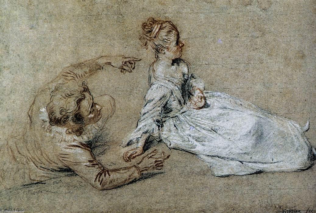 WikiOO.org - Encyclopedia of Fine Arts - Lukisan, Artwork Jean Antoine Watteau - Sitting Couple