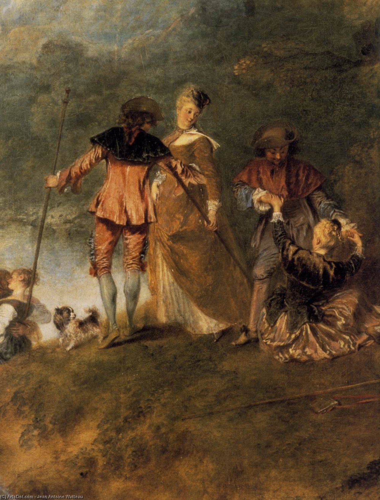 WikiOO.org - Encyclopedia of Fine Arts - Maľba, Artwork Jean Antoine Watteau - The Embarkation for Cythera (detail)