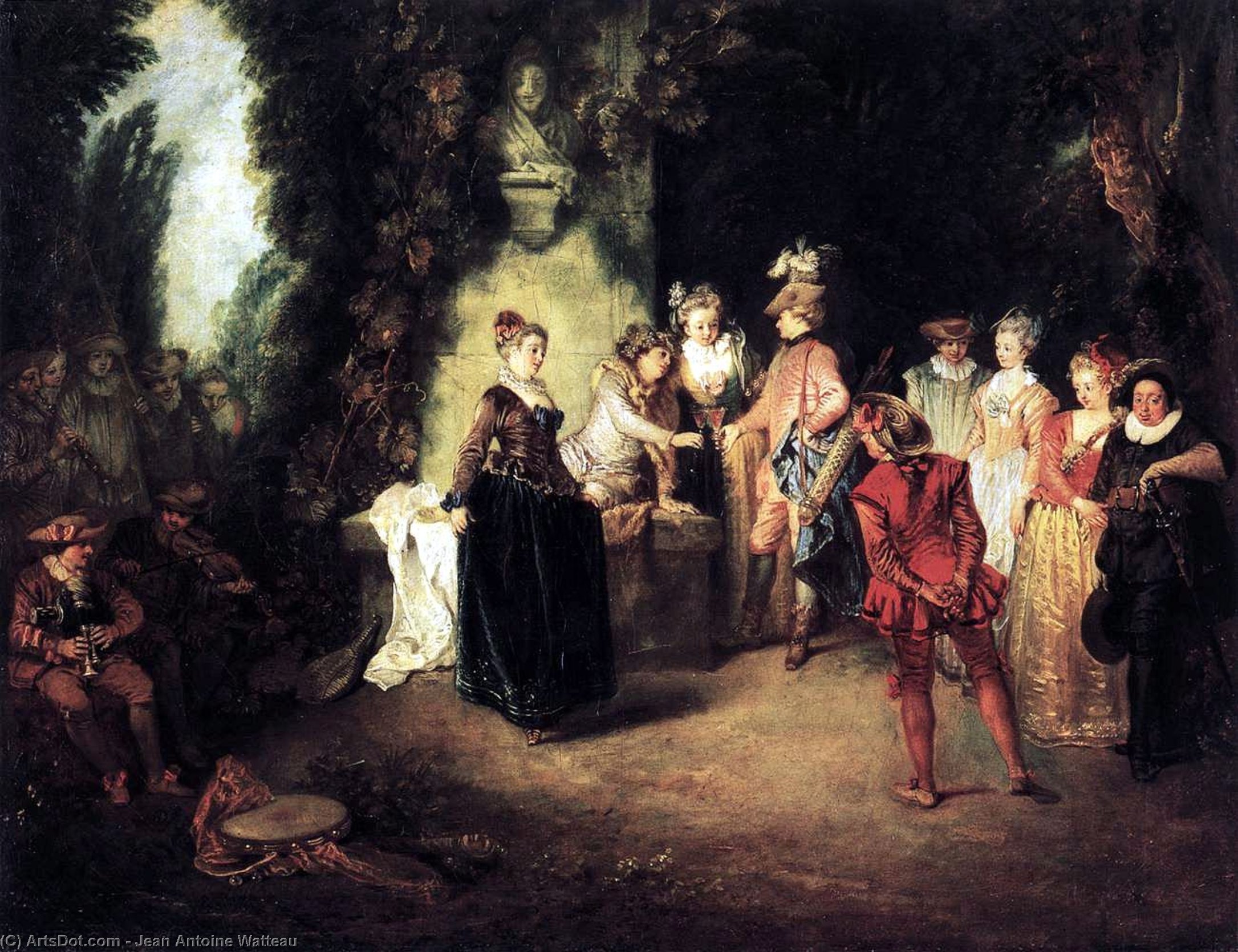 WikiOO.org - Encyclopedia of Fine Arts - Maľba, Artwork Jean Antoine Watteau - The French Comedy
