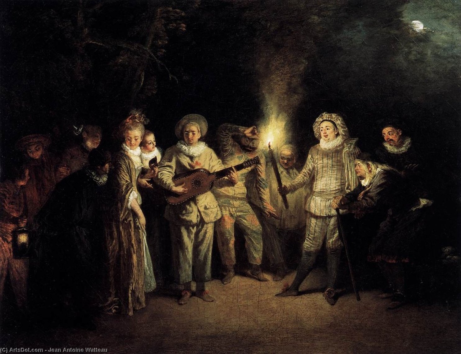 WikiOO.org - 백과 사전 - 회화, 삽화 Jean Antoine Watteau - The Italian Comedy