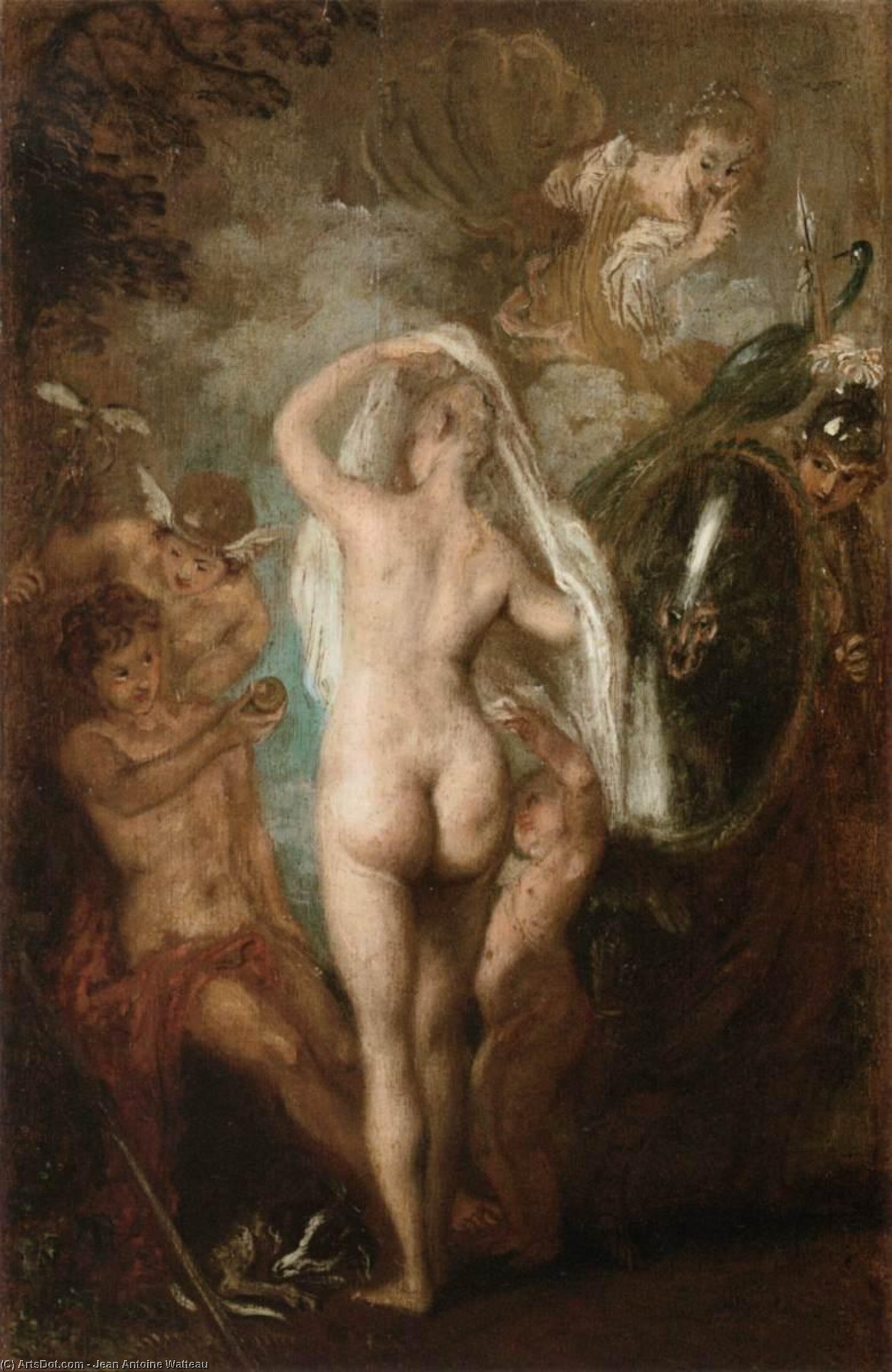 WikiOO.org - Encyclopedia of Fine Arts - Lukisan, Artwork Jean Antoine Watteau - The Judgment of Paris