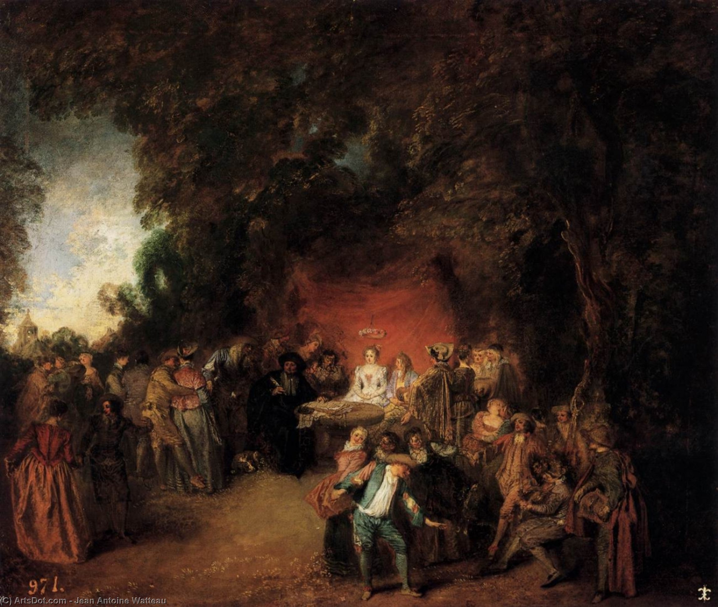 WikiOO.org - Enciclopédia das Belas Artes - Pintura, Arte por Jean Antoine Watteau - The Marriage Contract