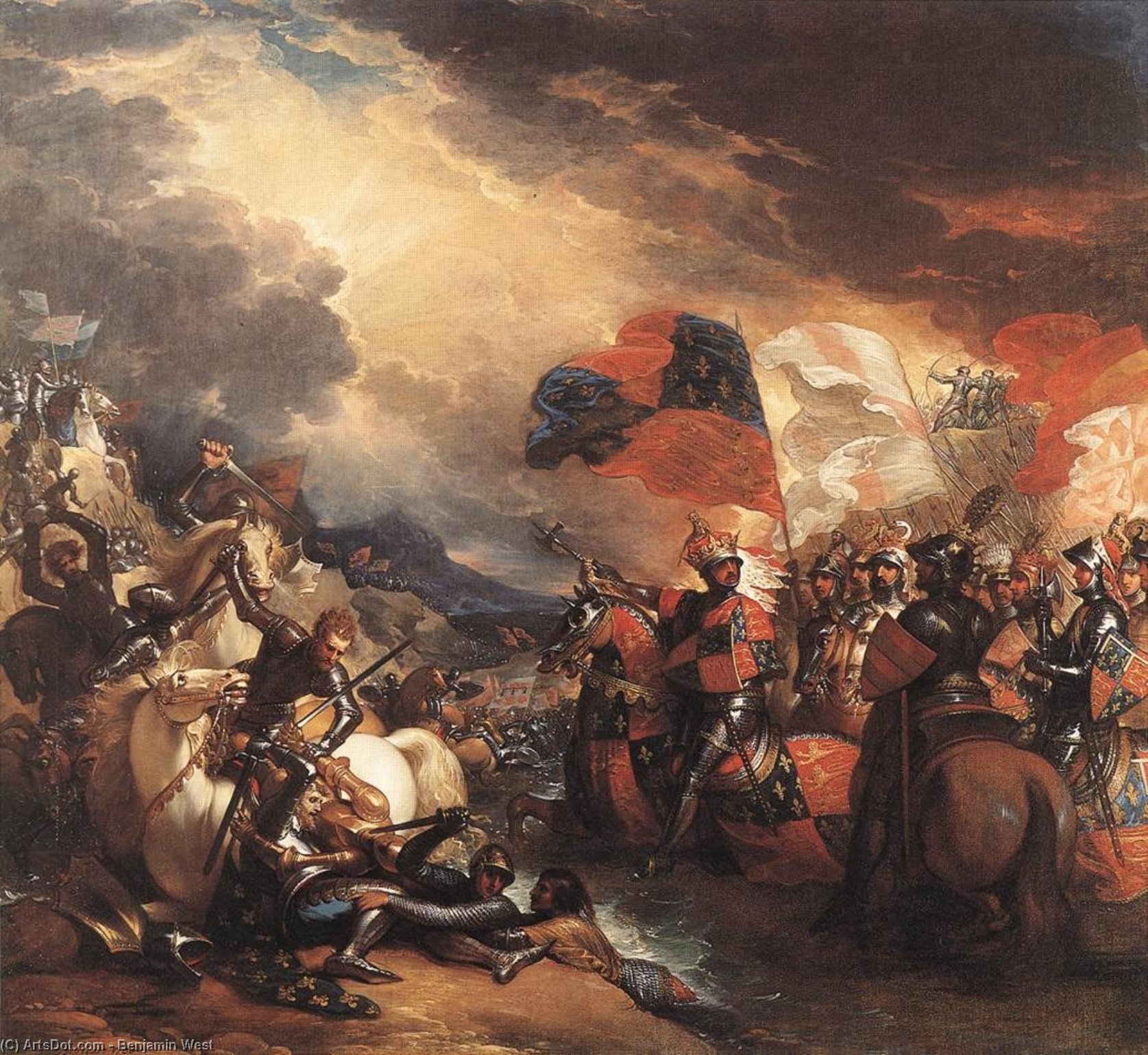 Wikioo.org - The Encyclopedia of Fine Arts - Painting, Artwork by Benjamin West - Edward III Crossing the Somme