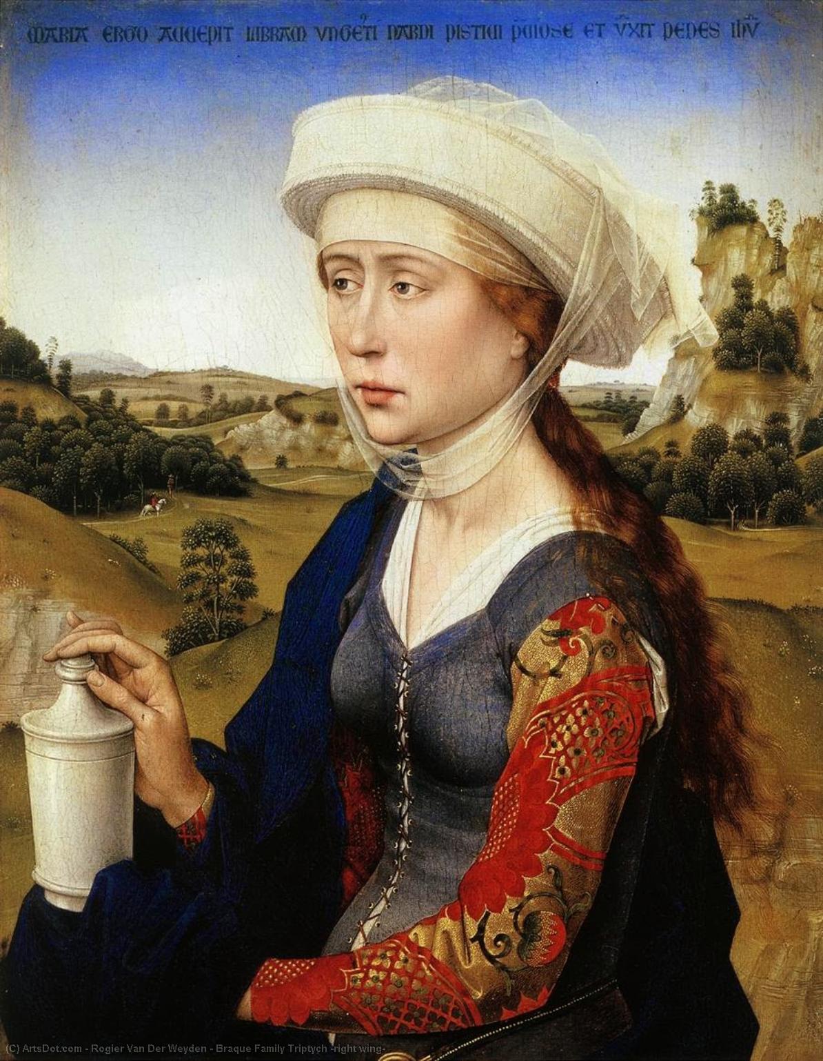 Wikioo.org – L'Enciclopedia delle Belle Arti - Pittura, Opere di Rogier Van Der Weyden - Braque Famiglia Trittico ( ala destra )