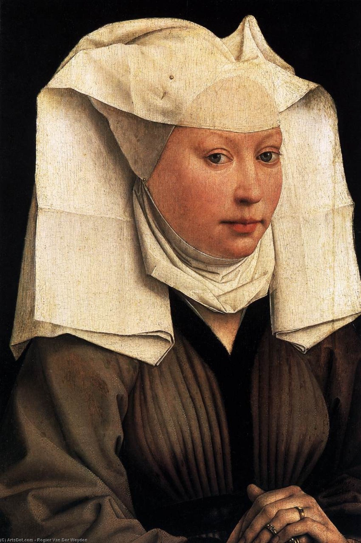 WikiOO.org - Encyclopedia of Fine Arts - Schilderen, Artwork Rogier Van Der Weyden - Lady Wearing a Gauze Headdress