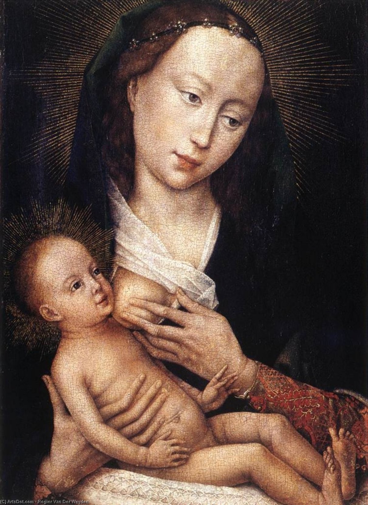 Wikioo.org – L'Enciclopedia delle Belle Arti - Pittura, Opere di Rogier Van Der Weyden - Ritratto Dittico di jean de gros ( di sinistra )