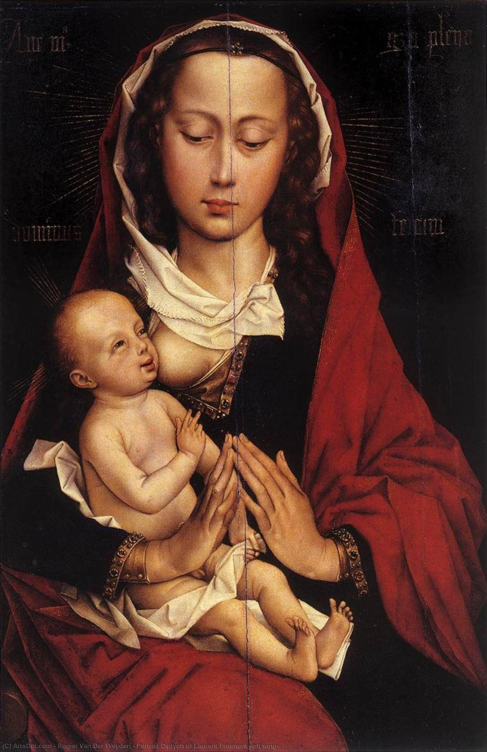 Wikioo.org – L'Encyclopédie des Beaux Arts - Peinture, Oeuvre de Rogier Van Der Weyden - portrait diptych de laurent froimont laissée  aile