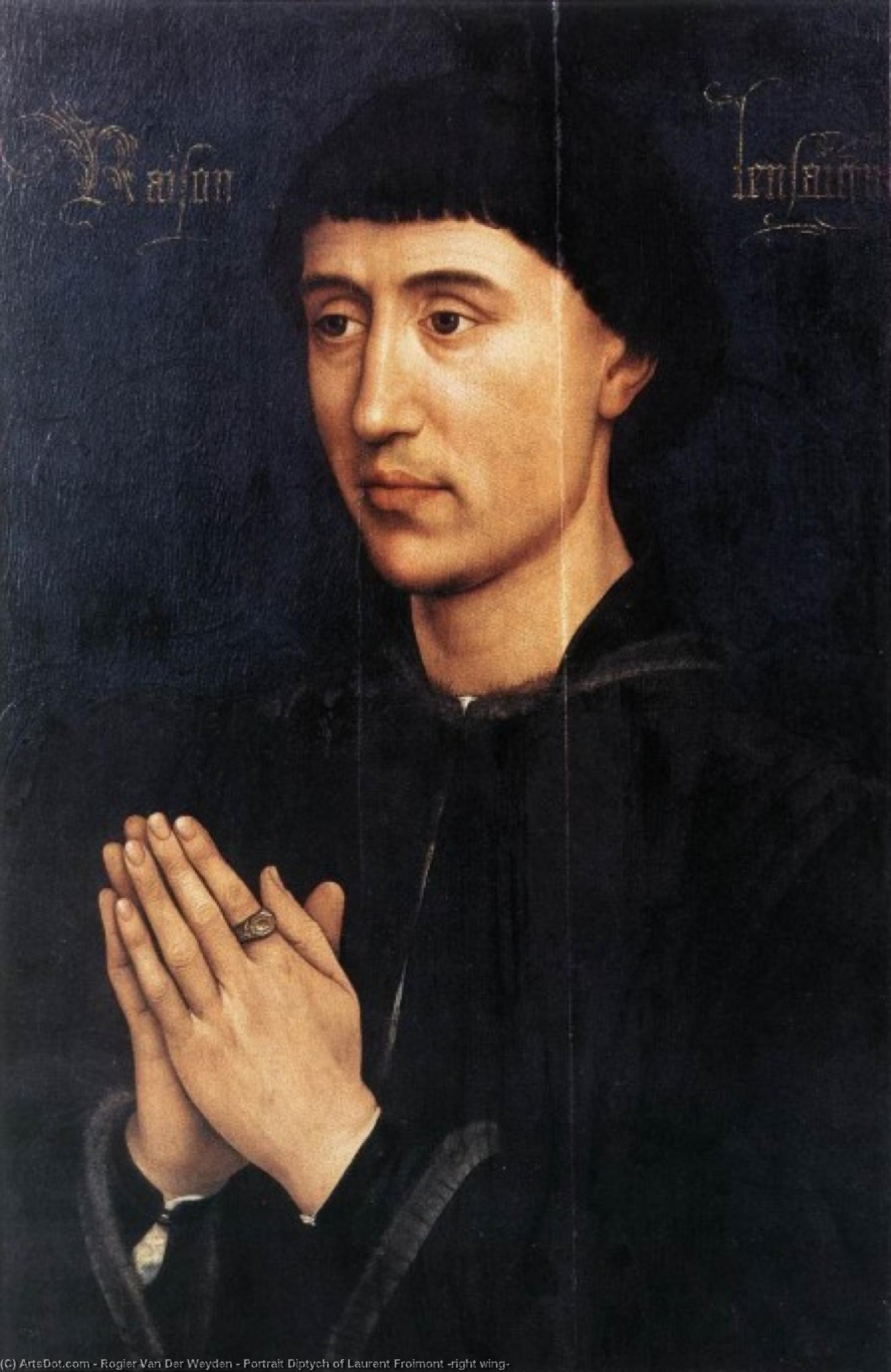 Wikoo.org - موسوعة الفنون الجميلة - اللوحة، العمل الفني Rogier Van Der Weyden - Portrait Diptych of Laurent Froimont (right wing)