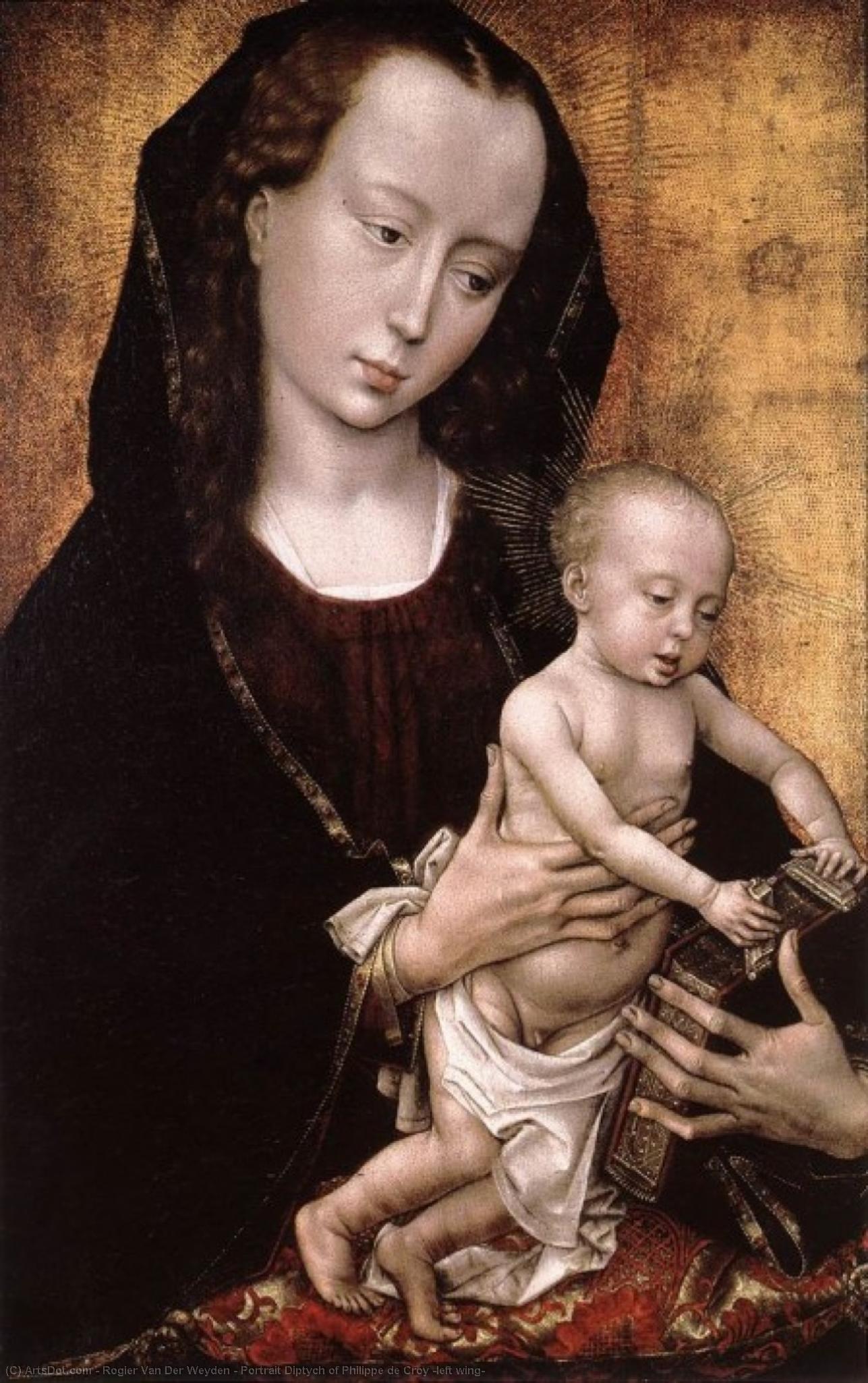 Wikioo.org - Die Enzyklopädie bildender Kunst - Malerei, Kunstwerk von Rogier Van Der Weyden - portrait diptychon von philippe von Croy ( linker flügel )