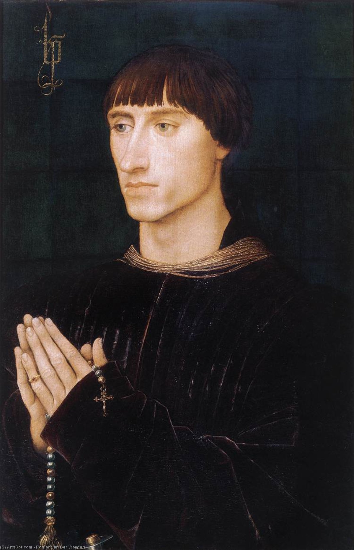 Wikioo.org – La Enciclopedia de las Bellas Artes - Pintura, Obras de arte de Rogier Van Der Weyden - Botas retrato Díptico de philippe delaware Croy ( la derecha )