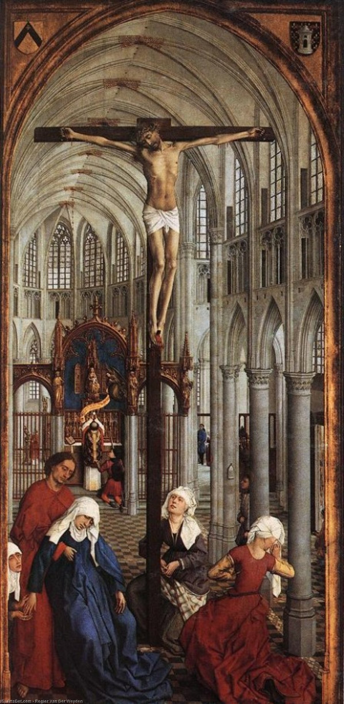 Wikioo.org – L'Enciclopedia delle Belle Arti - Pittura, Opere di Rogier Van Der Weyden - sette sacramenti  CENTRALE  pannello