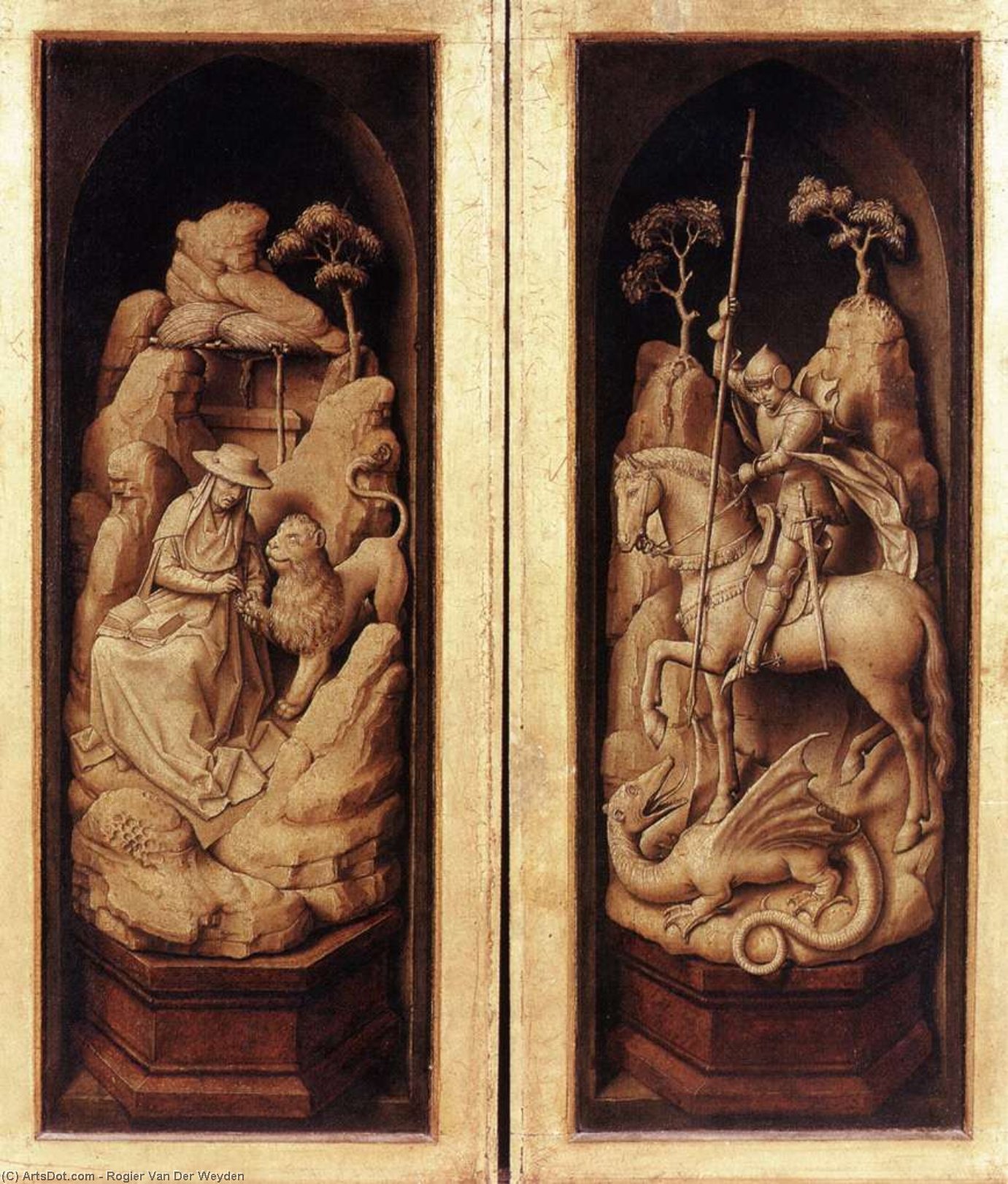 Wikioo.org - The Encyclopedia of Fine Arts - Painting, Artwork by Rogier Van Der Weyden - Sforza Triptych (exterior)