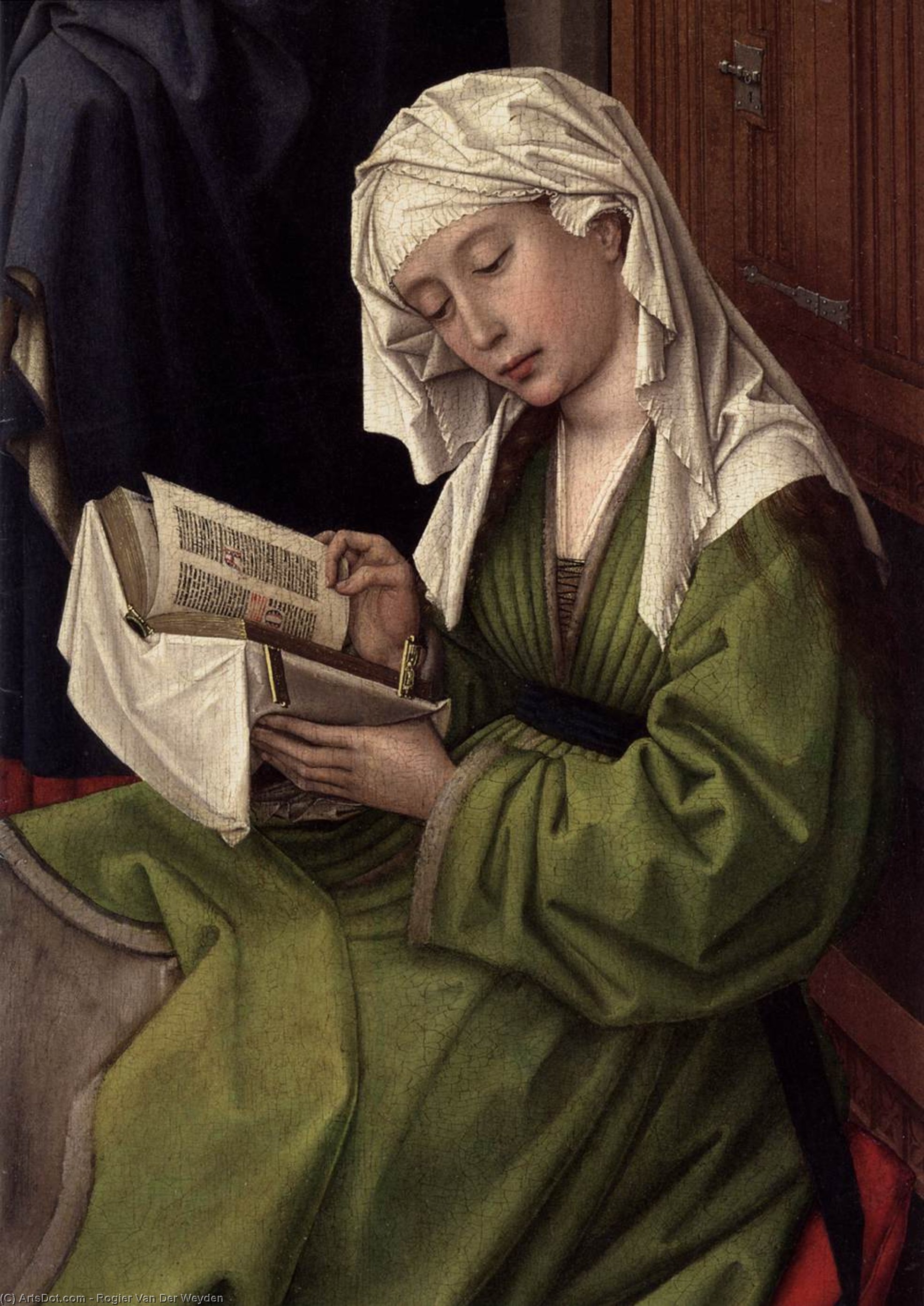 Wikioo.org - The Encyclopedia of Fine Arts - Painting, Artwork by Rogier Van Der Weyden - The Magdalene Reading (detail)