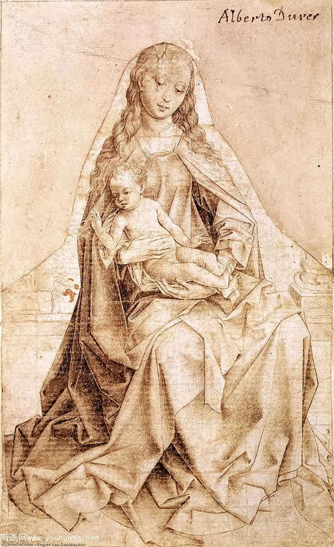 WikiOO.org - Encyclopedia of Fine Arts - Festés, Grafika Rogier Van Der Weyden - Virgin with the Blessing Child