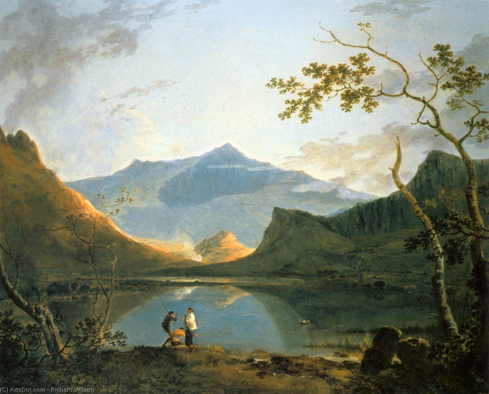 Wikioo.org - The Encyclopedia of Fine Arts - Painting, Artwork by Richard Wilson - View of Snowdon from Llyn Nantlle