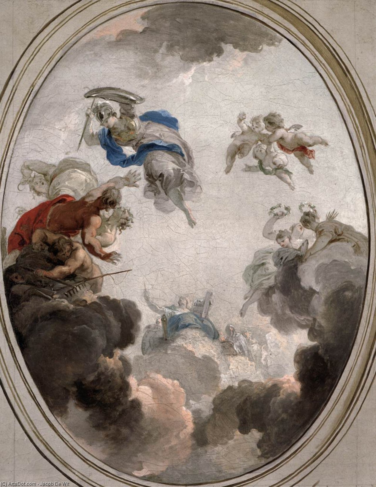 Wikioo.org – L'Enciclopedia delle Belle Arti - Pittura, Opere di Jacob De Wit - Allegoria del Governo : saggezza sconfiggere Discordia