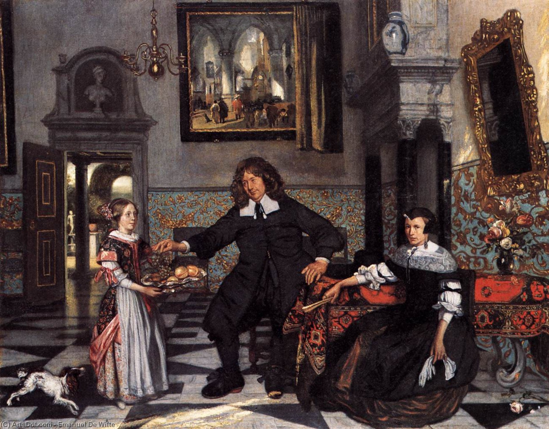 WikiOO.org – 美術百科全書 - 繪畫，作品 Emanuel De Witte -  肖像 家庭 在  一个  内部