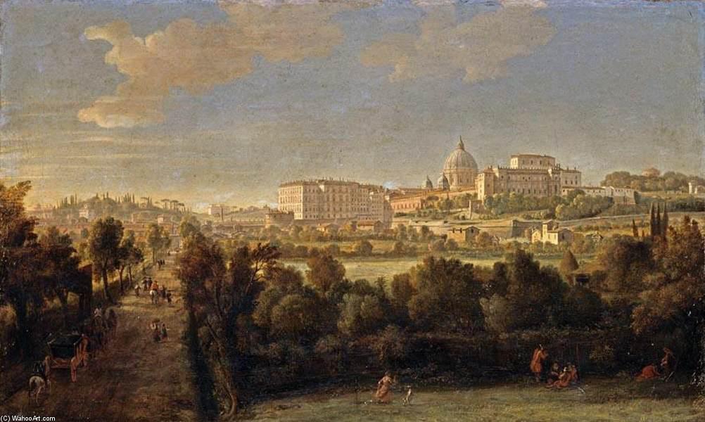 Wikioo.org - The Encyclopedia of Fine Arts - Painting, Artwork by Gaspar Van Wittel (Caspar Andriaans Van Wittel) - Rome: View of St Peter's and the Vatican Seen from Prati Di Castello