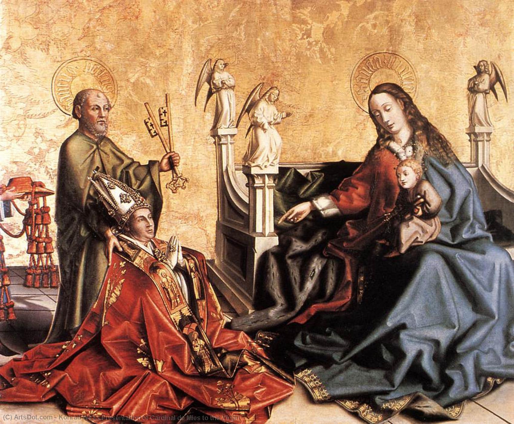 WikiOO.org - Encyclopedia of Fine Arts - Lukisan, Artwork Konrad Witz - Presentation of Cardinal de Mies to the Virgin