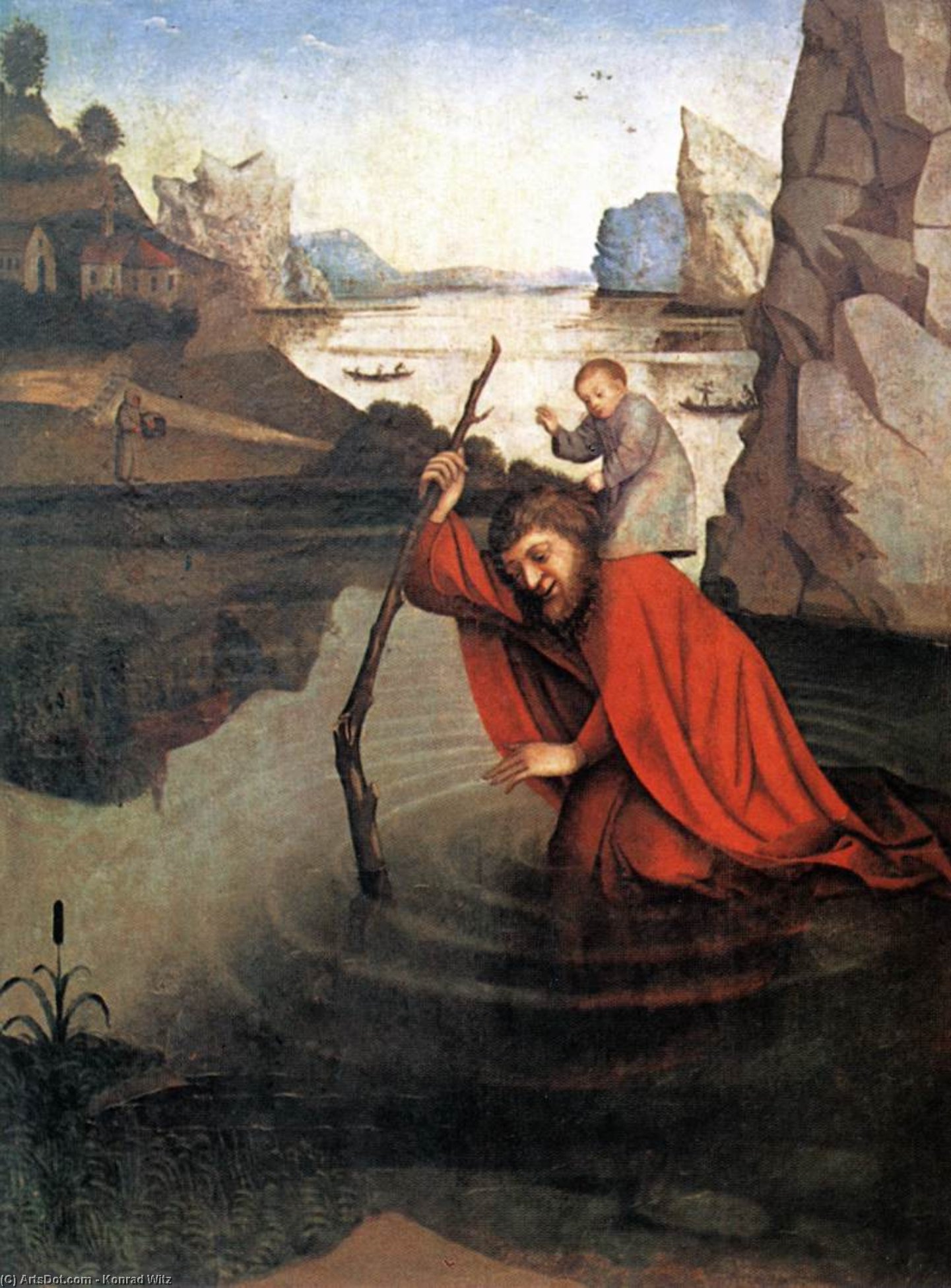 WikiOO.org - Encyclopedia of Fine Arts - Maleri, Artwork Konrad Witz - Saint Christopher